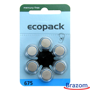 BATERIA DE SURDEZ ECOPACK 675 (6 PCS)