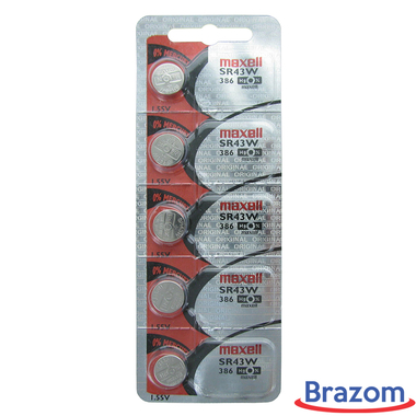 BATERIA MAXELL 386 / SR43W (5 PCS)